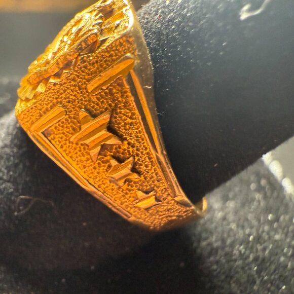 Dragon Emperor Ring 18K Yellow Gold 4.7g Size 7.5 - Picture 2 of 4